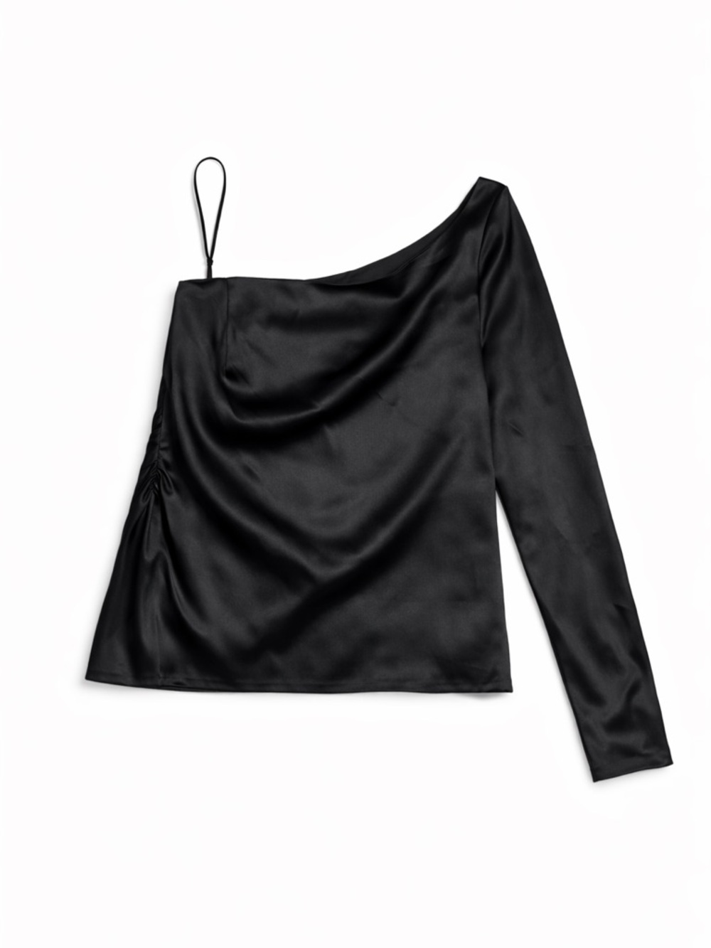Ralph Lauren Collection Purple Label Black Silk One Shoulder Top NWT